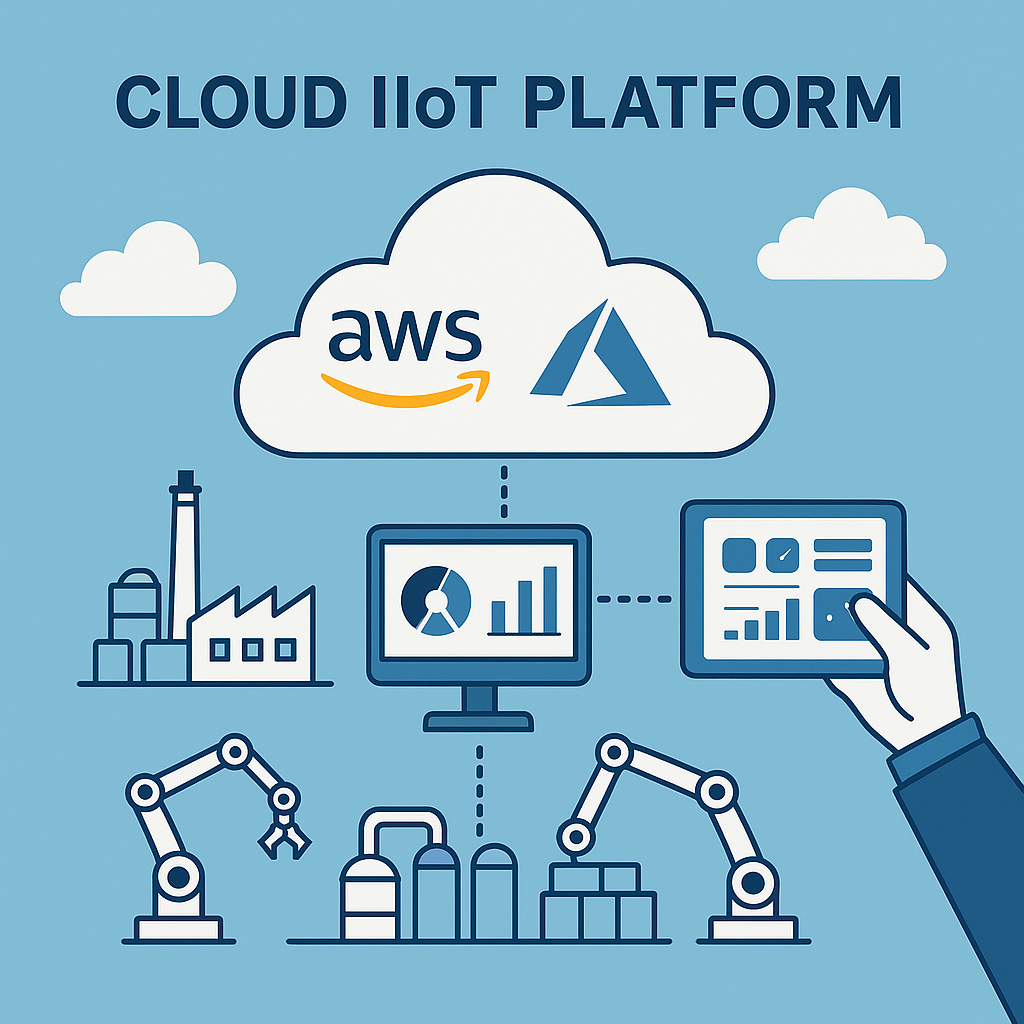 Cloud IIoT Platforms Big cloud-based systems (AWS IoT, Azure IoT, and others) manage data in one place, control things from afar, and make choices based on insights.