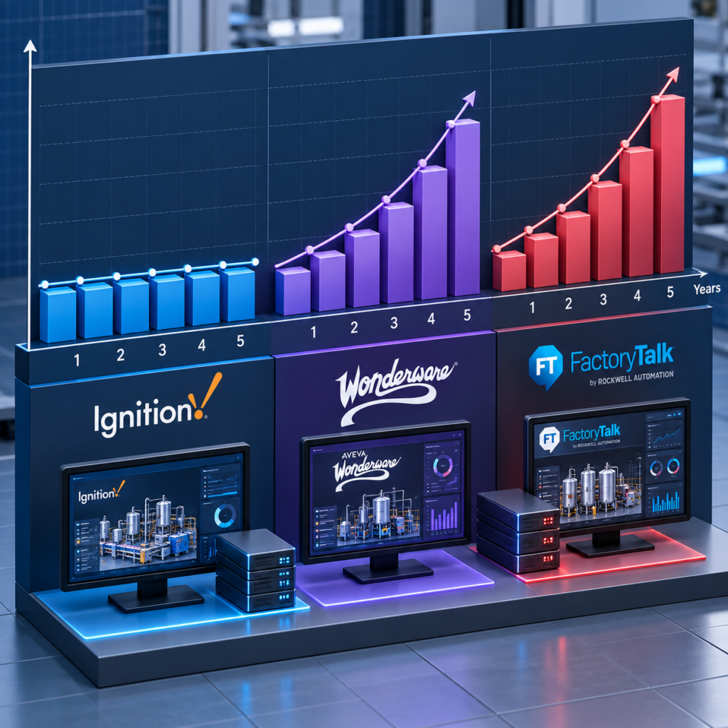 Licensing Costs: Ignition SCADA vs. Wonderware vs. FactoryTalk